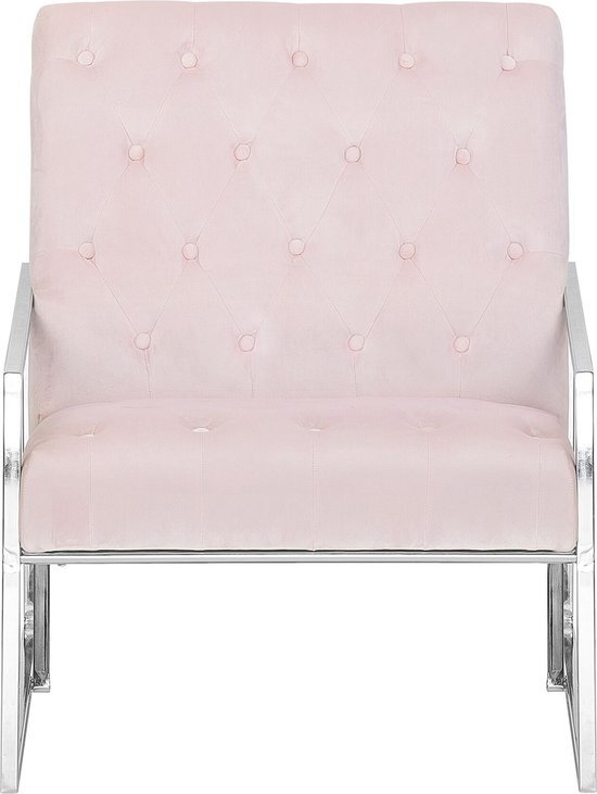Beliani harstad - fauteuil-roze-fluweel