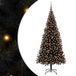 Sapin de Noël 180cm PVC arbre de Noël avec 300 LED et support noir