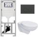 Geberit Adema Classico set de toilette - Réservoir encastré, cuvette, abattant de toilette basique et plaque de commande - Anthracite mat - Blanc brillant