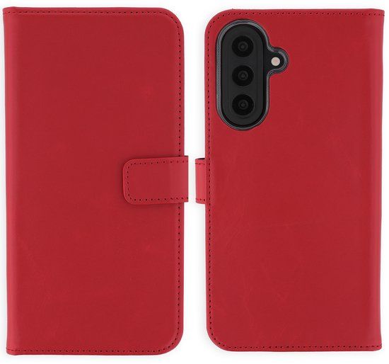 Selencia Echt Leren Bookcase voor Samsung Galaxy A57 (5G) - Rood