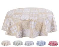 Home Direct Tafelzeil van pvc, rond, 140 cm, beige