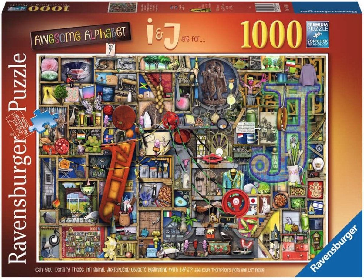 Ravensburger puzzel Colin Thompson Awesome Alphabet I and J - Legpuzzel - 1000 stukjes