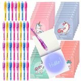 BONNYCO Onzichtbare Inktpen en Schrijfblok, 32 Stuks Eenhoorns Vuller bij Kids Verjaardagen. Tas Vuller bij Jongens Meisjesfeestjes, Feestgerei de Pinata. Schoolprijs, Geschenk Kinderen