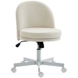 HOMCOM Bureaustoel Polyester 58L x 57B x 73-83H cm Cremeweiß