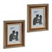 Relaxdays fotolijstjes set van 2, staand of liggend, 13x18 cm, passepartout 9x13 cm, ophangen of neerzetten, goud