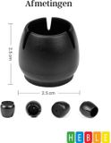 Heble® 24 Stuks Stoelpootbeschermers - 17-22mm - Zwart - Rond - met Anti-Kras Vilt - Vloerbescherming