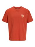 JACK & JONES Shirt ecru / honing / zalm roze / oranjerood