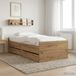 vidaXL Bedframe met lade Artisanaal eiken Massief grenenhout