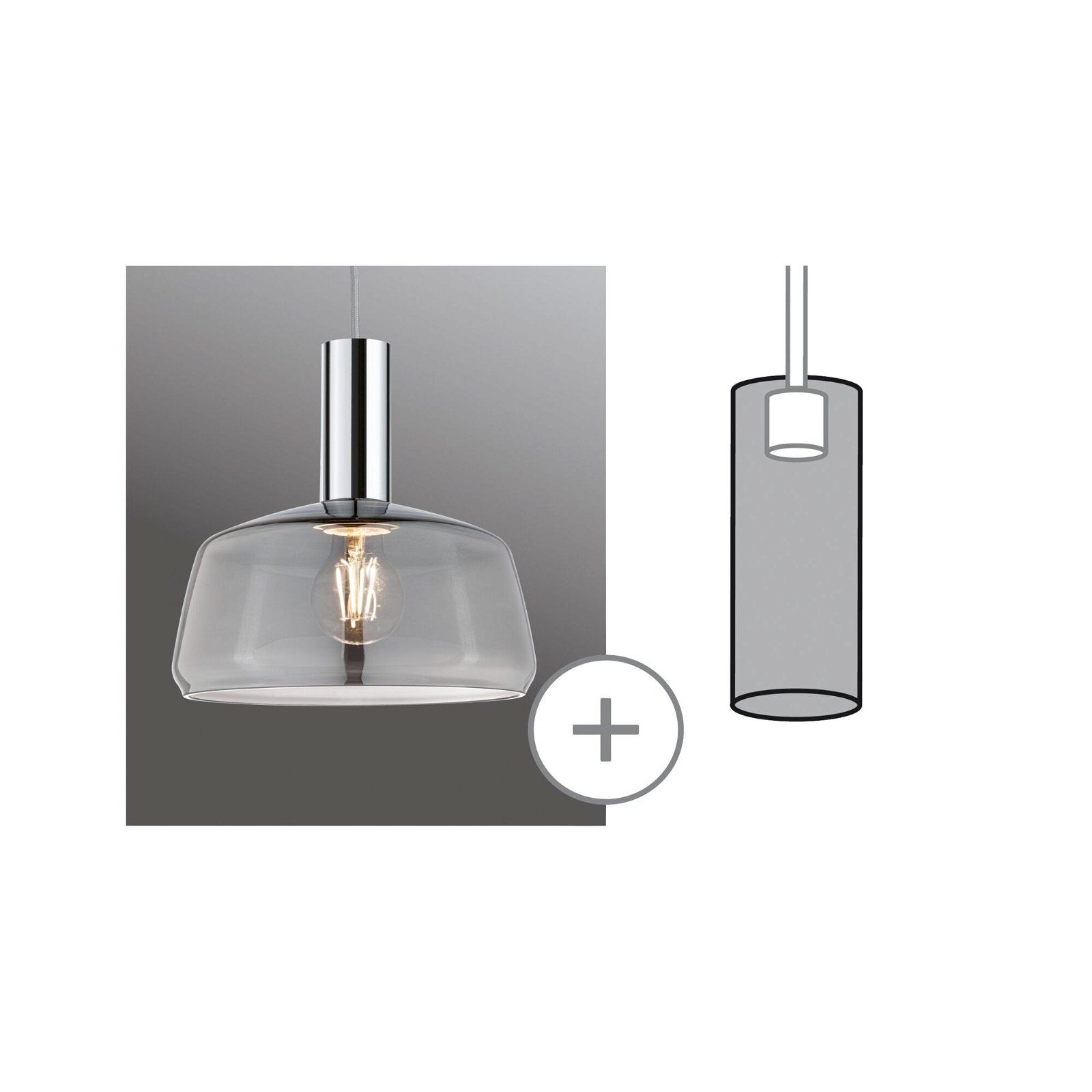 Paulmann URail Kap Neila 2Easy - 230mm - Rookglas