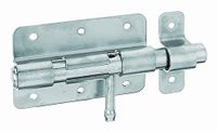 Alberts 863241 Boutgrendel | met ronde greep en bevestigde lus | elektrolytisch blauw verzinkt | plaat 95 x 67 mm | bout-Ø 15,5 mm | totale lengte 135 mm | set van 10
