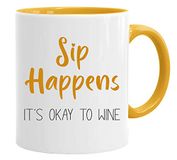 Sip Happens' Keramische mok koffiemok grappige mok thee mok grappige geschenken voor vrienden mok met gezegden grappige citaat mok