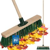 KOTARBAU® Straatbezem, Veegbezem, Tuinbezem, Beukenhout, 40 cm, Groen, Buitenbezem, Harde Veegbezem, Houten Straatbezem, met Houten Steel