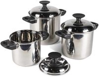 Kampa Space Saver Set de casseroles - Acier inoxydable - Noir - 3 pièces