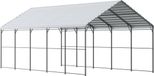Abri métallique pour voiture 13' x 26' Abri extérieur robuste pour voiture Garage pour bateaux