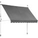 Mucola Klemmmarkise höhenverstellbar Balkon Markise ohne Bohren Sonnenmarkise Sonnenschutz Windschutz - Grau mit LED 200 x 120 cm