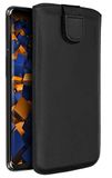 mumbi Echt leren hoesje compatibel met OnePlus 6 hoes leren tas case wallet, zwart