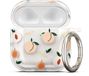 kwmobile Hoes compatibel met Apple Airpods 4 Case - Zachte TPU beschermhoes - Cover in oudroze / transparant perziken design
