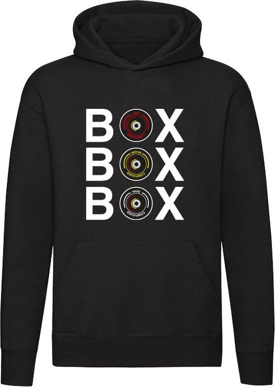 Box Box Box Hoodie Zwart 3XL Unisex