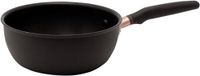 Meyer Accent Grote steelpan met antiaanbaklaag, 22 cm, inductie geschikte schotelpan met ergonomische hittebestendige handgrepen, vaatwasmachinebestendig, duurzaam, hard geanodiseerd kookgerei, zwart