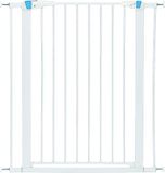 MidWest Homes for Pets Stalen hek met fosforescerende band in het donker, stalen huisdierhek, 99,06 cm hoog bij 73,66 cm tot 96,52 cm breed, in zacht wit, inclusief