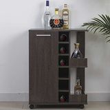 Bakaji Hoekkast, bar, wijnrek, wijnrek, sterke drank, wijnkelder van hout, 6-zits, met deur en handgreep van metaal, 2 zijplanken (Amaretto)