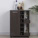 Bakaji Hoekkast, bar, wijnrek, wijnrek, sterke drank, wijnkelder van hout, 6-zits, met deur en handgreep van metaal, 2 zijplanken (Amaretto)