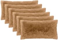 vidaXL Kussensloop 6 stuks Taupe 40 x 80 cm