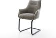 Alja-Flex Chaise de bureau avec accoudoir, modèle traîneau, plat, noir, bouclé, boue douce, noyau à ressorts ensachés