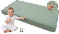 Medi Partners Hoeslaken Mousseline 60x120 cm Babybedlaken Kinderbed Hoeslaken 100% Katoen - Mousseline Beddengoed Babymatras Slaapzak Babybed (Olijfgroen)