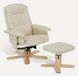 IDIMEX Fauteuil CHARLY avec repose-pieds et similicuir beige