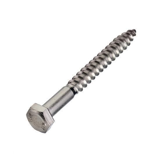 Hoenderdaal Houtdraadbout Rvs 6 X 50 Mm Din 571 A2 - Doos Ã 200 Stuks - 8712811069559
