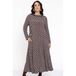YOEK maxi jurk DOLCE met all over print bruin/ wit