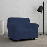 MB HOME BASIC Elastische bankovertrek, Dahlia, donkerblauw, 1-zits