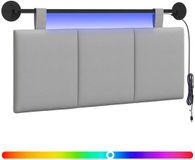 vidaXL Hangend hoofdbord Met LED-verlichting Wolkengrijs Stof
