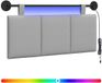 vidaXL Hangend hoofdbord Met LED-verlichting Wolkengrijs Stof