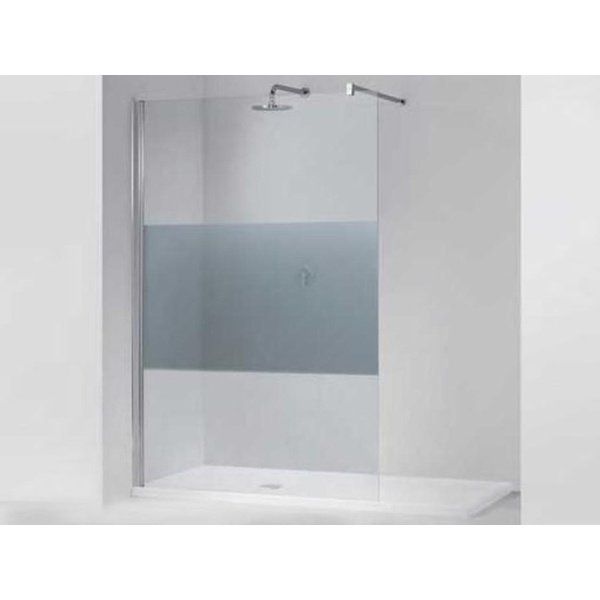 Novellini Giada inloopdouche - 100x195cm - Mat Chroom - Helder Glas