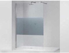 Novellini Giada inloopdouche H 98 100 x 195 cn met muursteun 100 cm mat chroom profiel en helder glas GIADAH 100 1 B