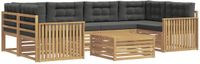 vidaXL Buitenbank set 7-st Wit en antracietkleurig