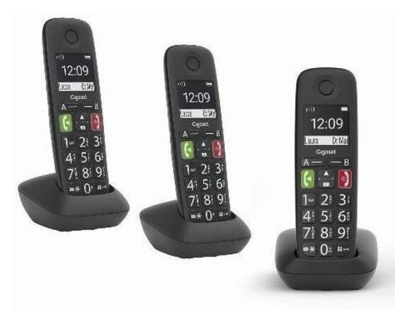 Gigaset E290 Trio Senioren DECT telefoon - Zwart