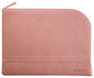 RHODIA 116729C - Etui met Ritssluiting in Imitatieleer - Rozenhout - Maat L (21 x 28 cm)