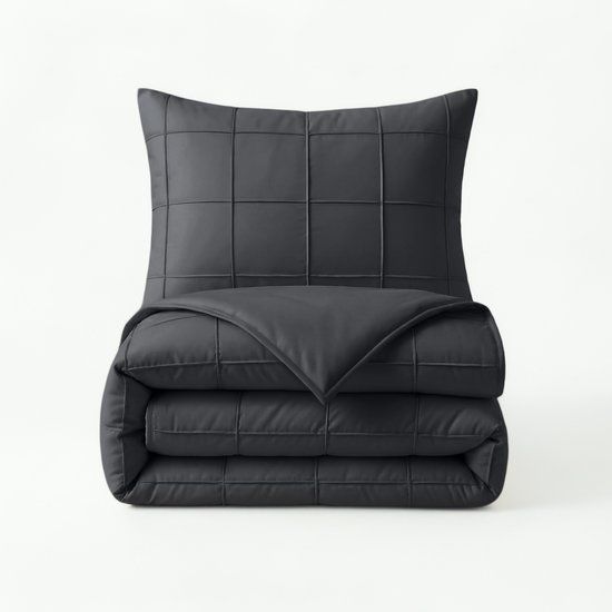 Sleeptime Check Pintuck Dekbedovertrek Lits-jumeaux Zwart 240 x 220 cm