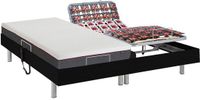 Vente-unique Bed met elektrische lattenbodem hout zwart 2 x 90 x 200 cm