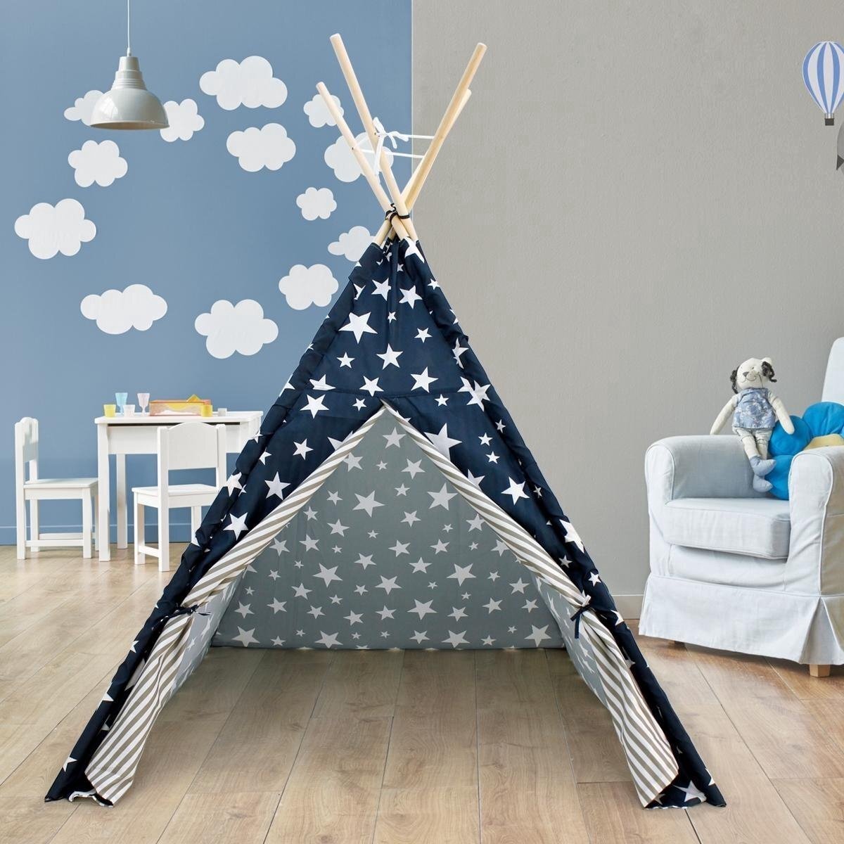 Kid Collection Tipitent - 103 x 103 x 160 cm - Blauw/Wit