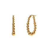 Lucardi Dames Stainless steel goldplated oorringen bol