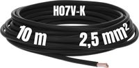 Kalitec 10 meter H07V-K 2,5 mm² zwarte bedradingskabel