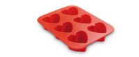 Guardini Juliette, 6 harten, 17 x 22,5 cm, levensmiddelechte silicone, rood