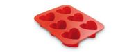 Guardini Juliette, 6 harten, 17 x 22,5 cm, levensmiddelechte silicone, rood