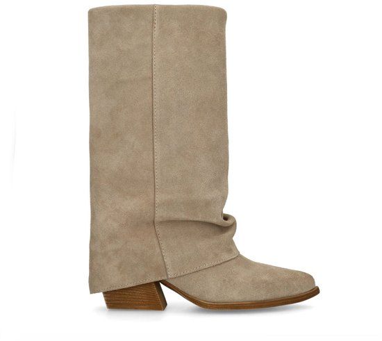 Sacha Dames Beige Suède Laarzen met Flap - Maat 41