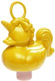 Duckiez eenhoorn badeendje badspeelgoed - geel - 12 x 6 cm - Met oogje voor het hengelspel - kunststof