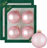 Krebs Glas Lauscha Gmbh 8x stuks glazen kerstballen 7 cm chic roze kerstboomversiering